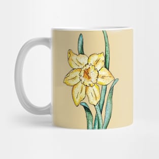 watercolor drawing of daffodil Mug